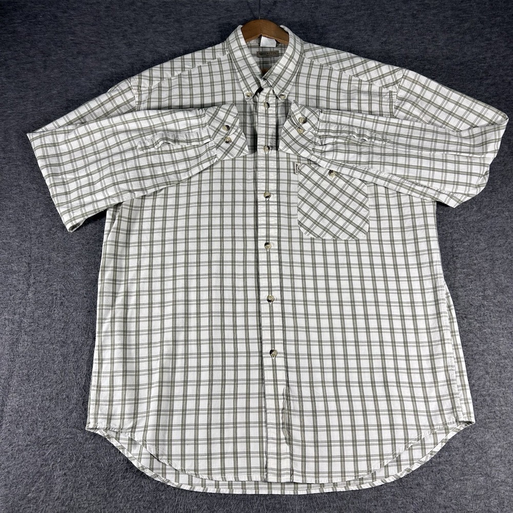 Beretta Sport Shirt Men Size XL Plaid Long Sleeve Cotton Single Pocket Italy